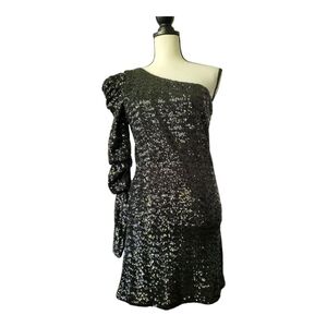 Spring+Mercer  sequined evening One‎ Shoulder Mini Cocktail dress Size M New